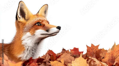 Wallpaper Mural Adorable fox among vibrant autumn leaves with a curious expression in a bright setting Torontodigital.ca