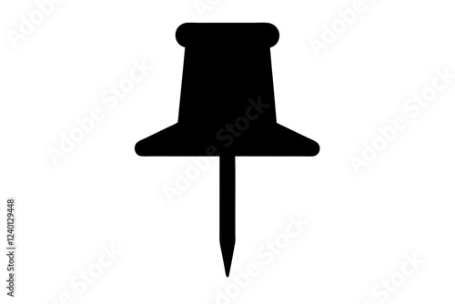 Push pin clip silhouette vector, Push pin icon