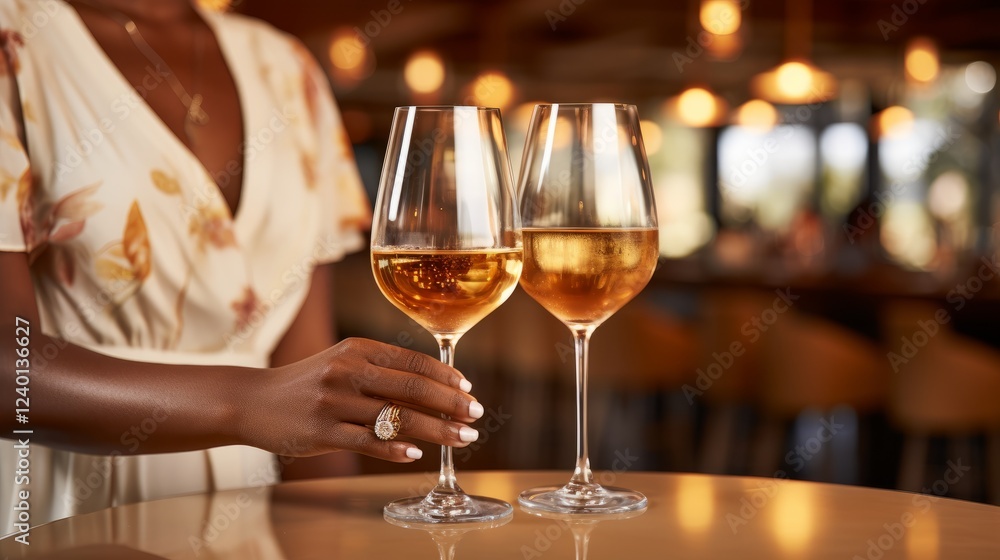 Celebrating friendships with elegant wine glasses in a cozy atmosphere. Generative AI Celebrating friendships with elegant wine glasses in a cozy atmosphere. Generative AI