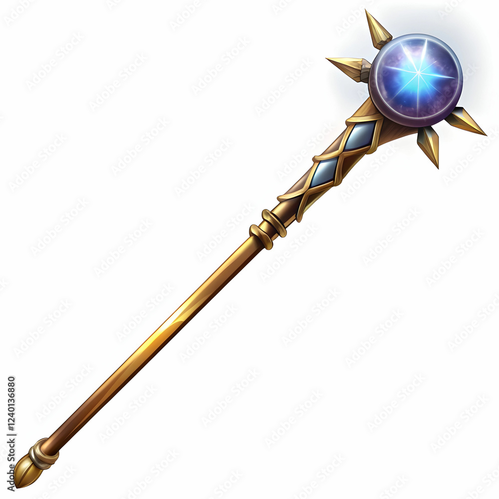 Magic Wizard Staff with Transparent Background for Fantasy Designs Magic Wizard Staff with Transparent Background for Fantasy Designs