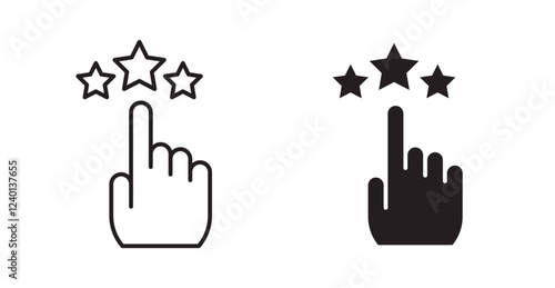 Customer feedback thin line and fill vector icons set