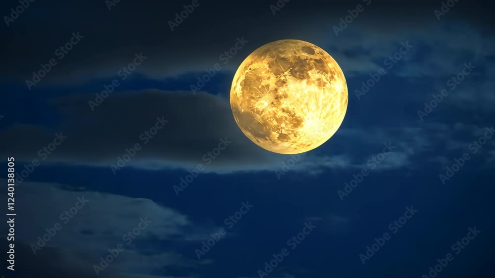 Serene and Mystical Night Sky Bright Full Moon Illuminates with Celestial Glow, Surrounded by Wispy and Dark Clouds, Creating Captivating Lunar Illumination in Astronomy Serene and Mystical Night Sky Bright Full Moon Illuminates with Celestial Glow, Surrounded by Wispy and Dark Clouds, Creating Captivating Lunar Illumination in Astronomy