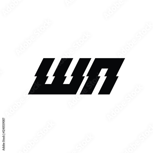 WN monogram logo design letter text name symbol monochrome logotype alphabet character simple logo photo