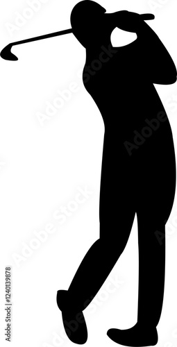 The man golf player silhouette vector