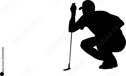 The man golf player silhouette vector