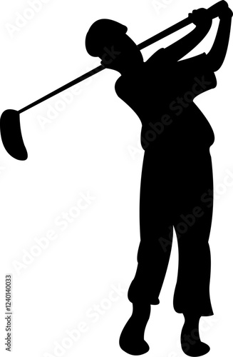 The man golf player silhouette vector