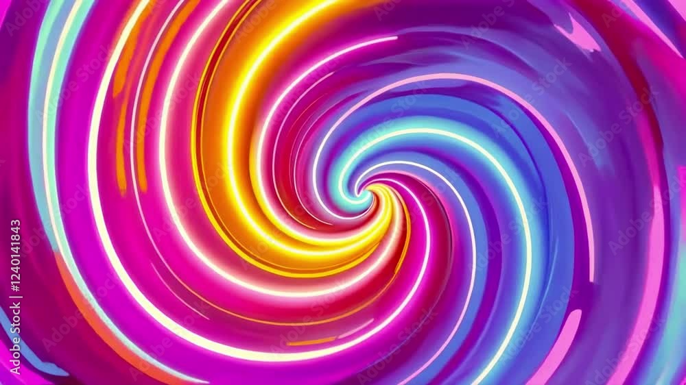 Swirling Circle Pattern with Bright Neon Gradient Swirling Circle Pattern with Bright Neon Gradient