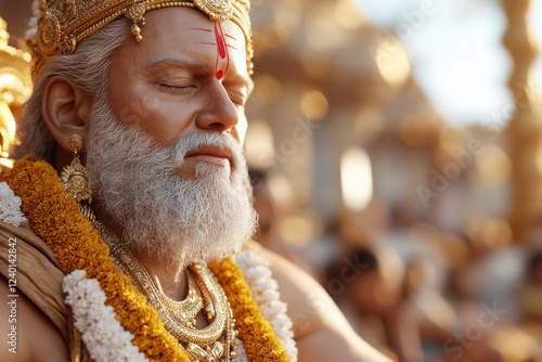 Hinduism monk in meditation photo