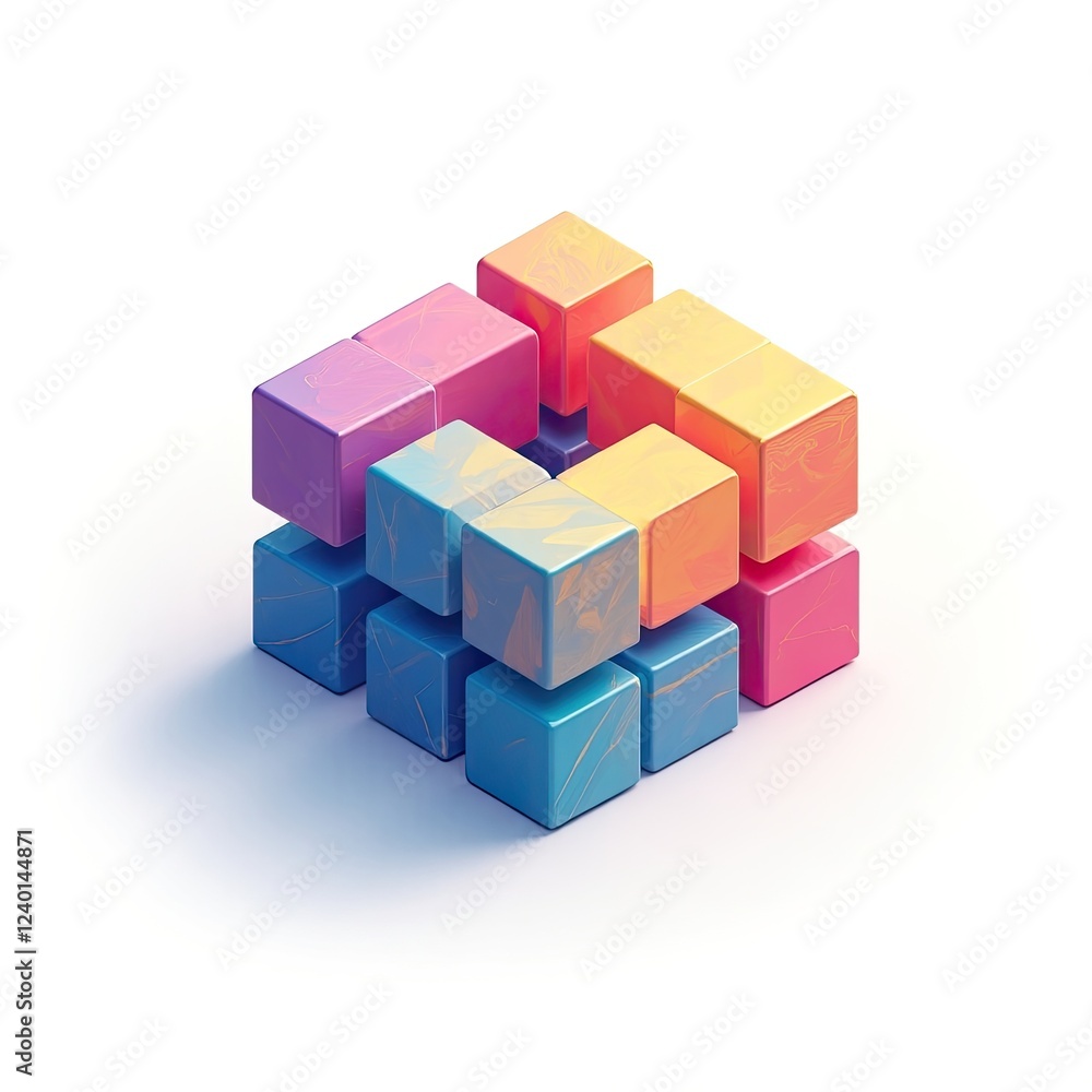 An isometric depiction of colorful addendum icon An isometric depiction of colorful addendum icon