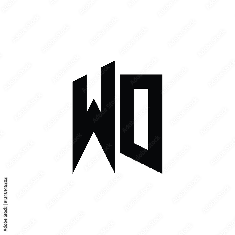 WO monogram logo design letter text name symbol monochrome logotype alphabet character simple logo WO monogram logo design letter text name symbol monochrome logotype alphabet character simple logo