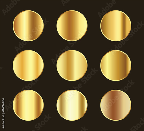 Premium royal golden gradients swatches palette set design vector 