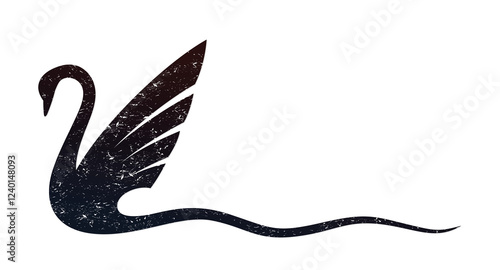 Symbol of swan with wave.