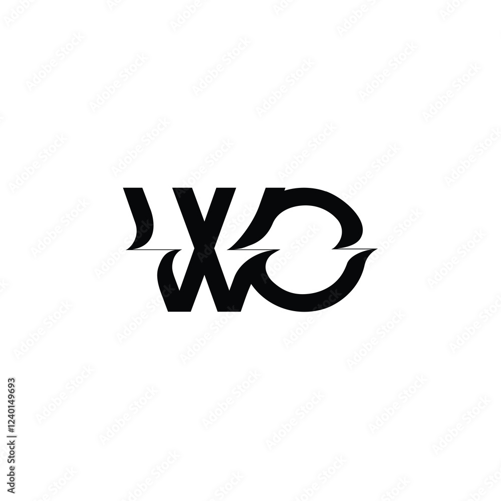 WO monogram logo design letter text name symbol monochrome logotype alphabet character simple logo WO monogram logo design letter text name symbol monochrome logotype alphabet character simple logo
