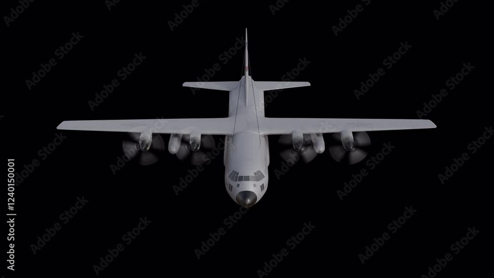 shot of a grey transport aircraft on an airfield. The plane is the central focus. It's a mid-shot, giving a clear view of the aircraft's form and details shot of a grey transport aircraft on an airfield. The plane is the central focus. It's a mid-shot, giving a clear view of the aircraft's form and details