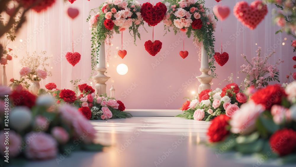 Fototapeta premium Valentine's Day, Love, Romance, Roses, Flowers, Romantic Gift 