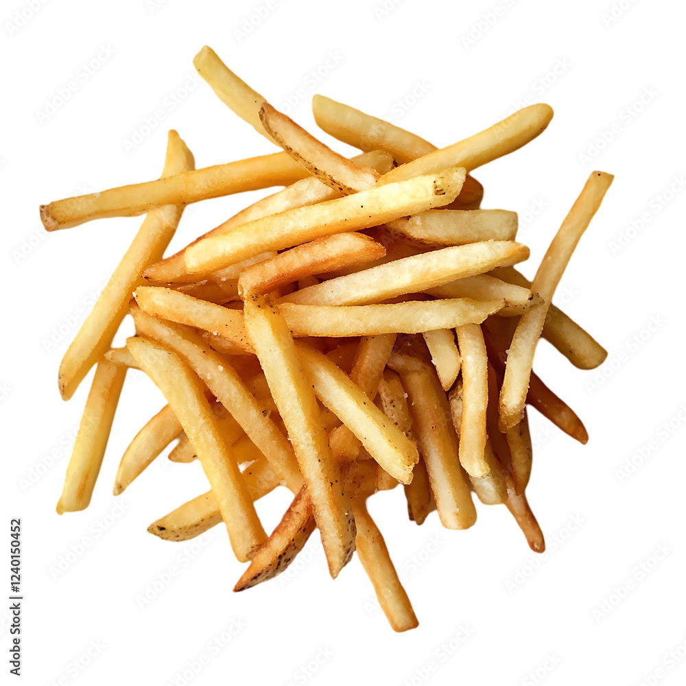 french fries on a white background french fries on a white background