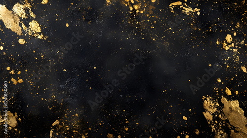 Black background with gold flecks, distressed black wall.	 photo