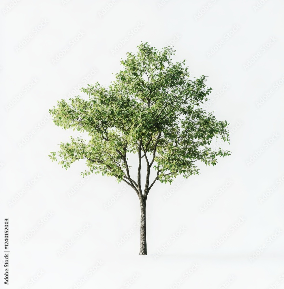 Obraz premium Studio-shot green tree, isolated, white background, landscaping design