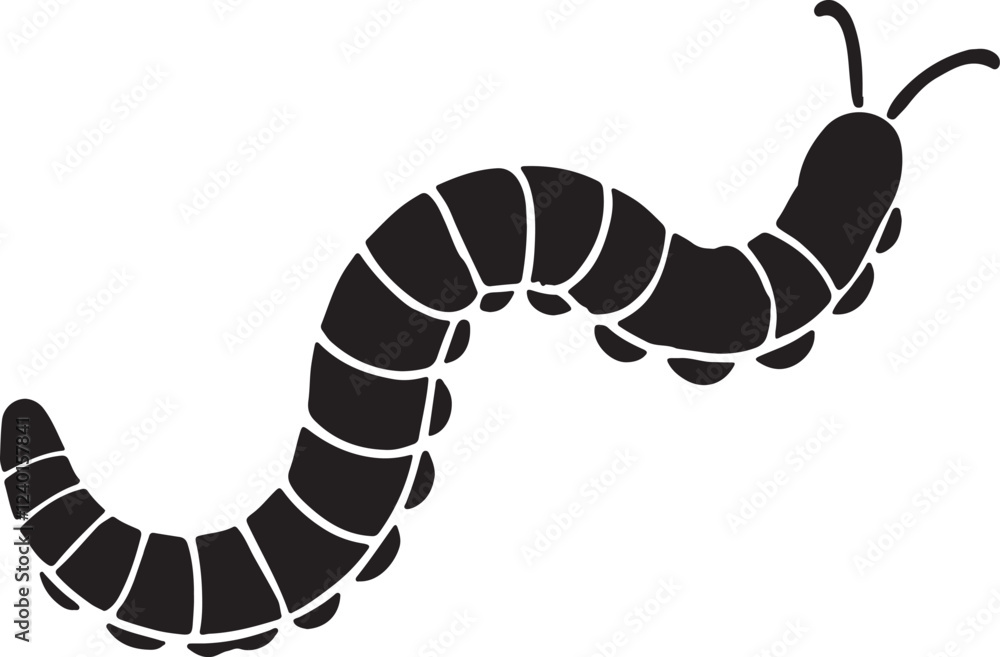 Naklejka premium worm insect icon clip art silhouette logo design vector illustration
