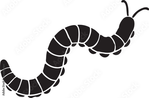 worm insect icon clip art silhouette logo design vector illustration