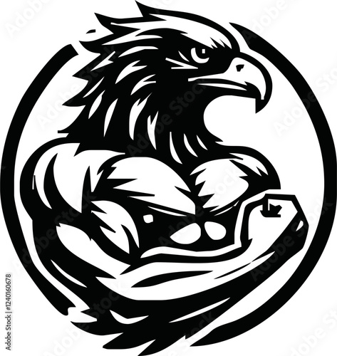 Body Builder Character with Eagle Head