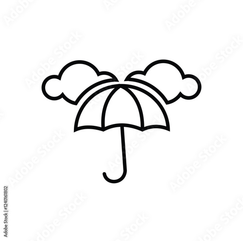 Umbrella icon with a cloud on top
