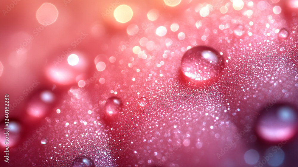 Pink Glitter Background with Water Drops Sparkling Texture Abstract Design Festive Shimmering Pink Glitter Background with Water Drops Sparkling Texture Abstract Design Festive Shimmering