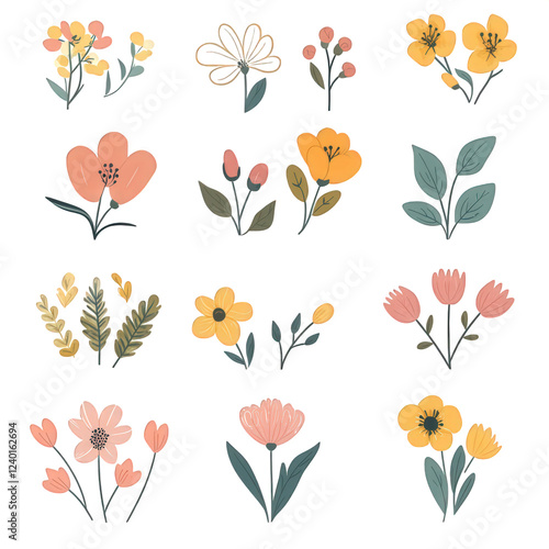 Wallpaper Mural A collection of various blooming flowers Torontodigital.ca