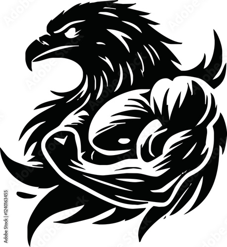 Body Builder Character with Eagle Head