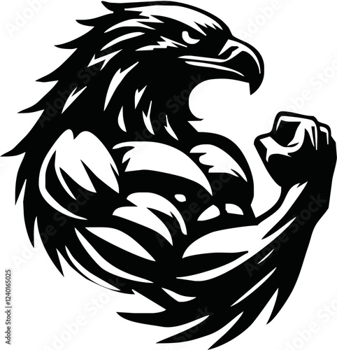 Body Builder Character with Eagle Head