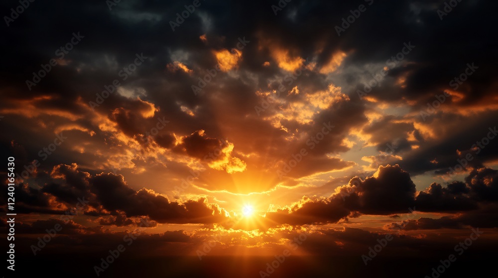 Fiery Sunset: A Dramatic Celestial Display Fiery Sunset: A Dramatic Celestial Display