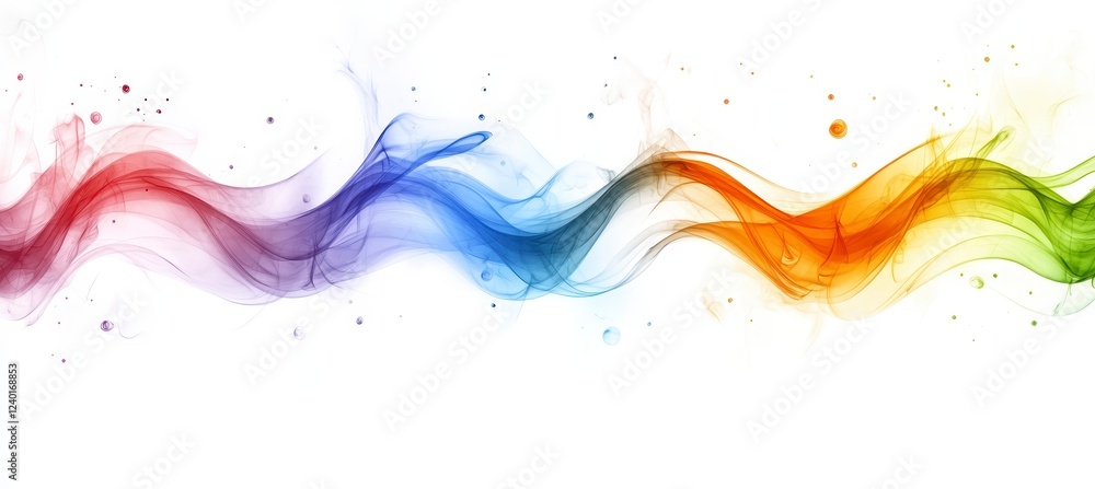 Abstract image of colorful flowing wave shapes on a white background. Red, blue, orange, and green hues create a vibrant, dynamic effect. The image Abstract image of colorful flowing wave shapes on a white background. Red, blue, orange, and green hues create a vibrant, dynamic effect. The image