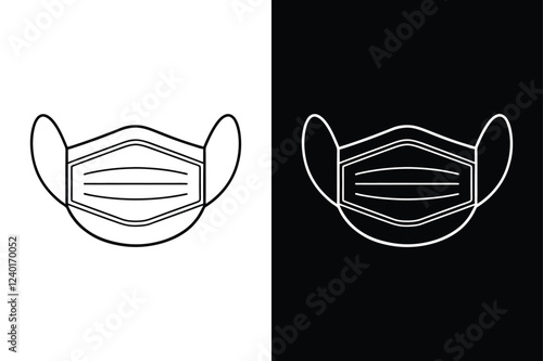 Surgical and Dust Mask Vector Icons for Healthcare Design. face mask, logotype, face, icon, dust, health care