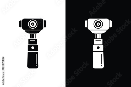 Creative Ophthalmoscope icon silhouette Illustrations for Web & Infographics. Ophthalmoscope, equipment, icon, vector, optical