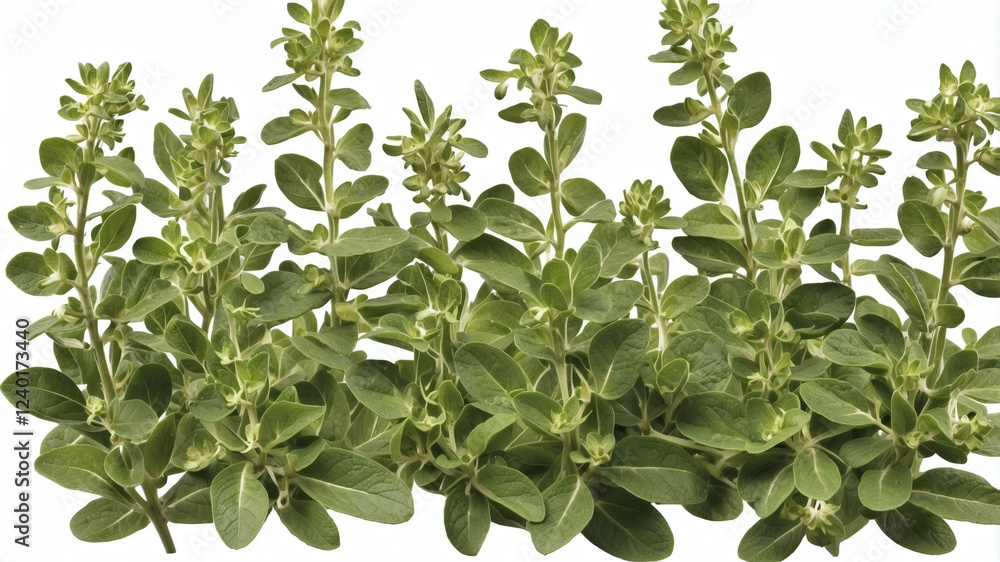 A vibrant collection of oregano sprigs, showcasing their lush green leaves and delicate buds. Perfect for culinary or decorative uses. A vibrant collection of oregano sprigs, showcasing their lush green leaves and delicate buds. Perfect for culinary or decorative uses.