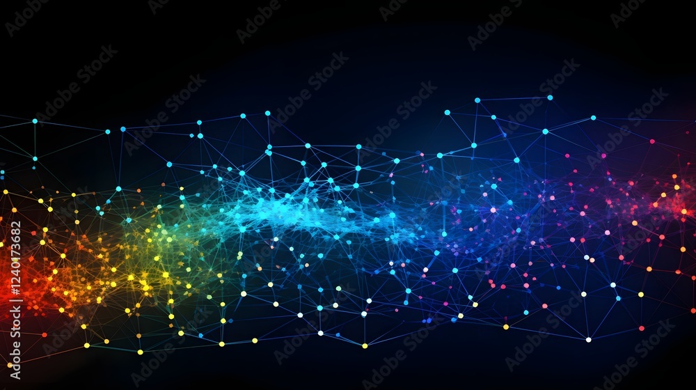 Obraz premium Captivating abstract visualization depicting the complex and interconnected processes of intelligence and deep learning This digital showcases the fluid dynamic