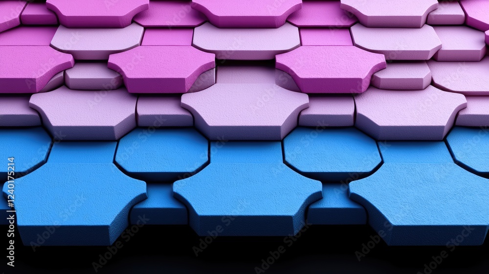 Obraz premium Abstract Pink Blue Hexagon Pattern Background
