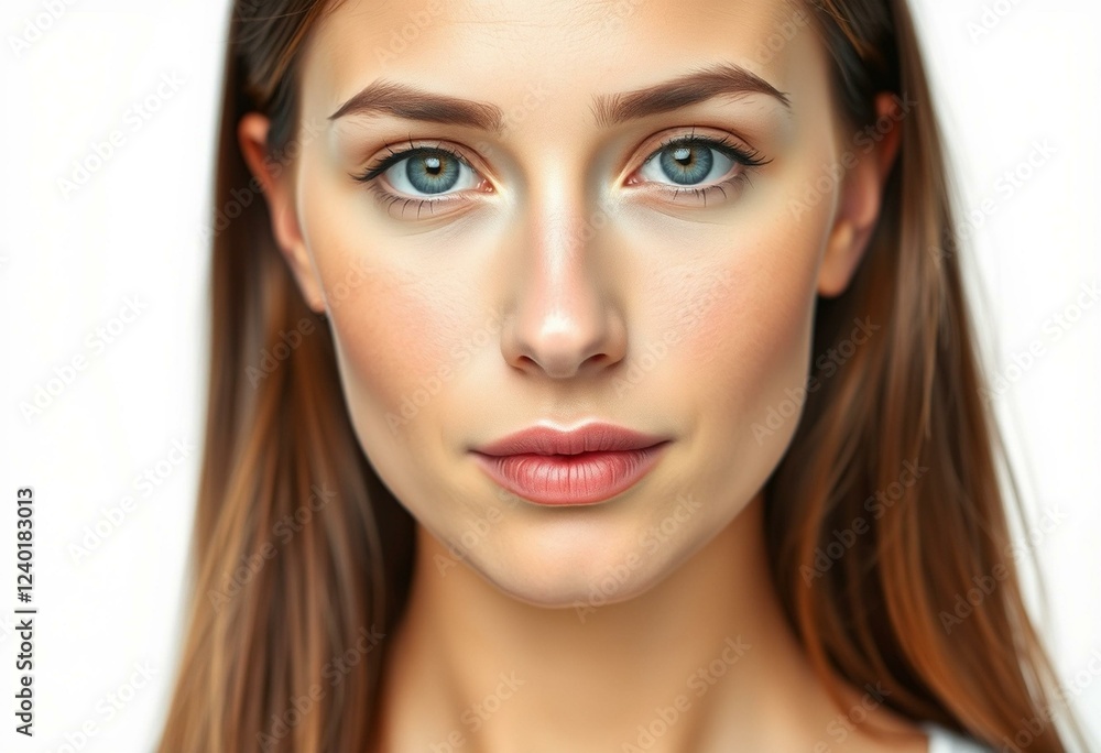 Photorealistic female portrait on white background Photorealistic female portrait on white background