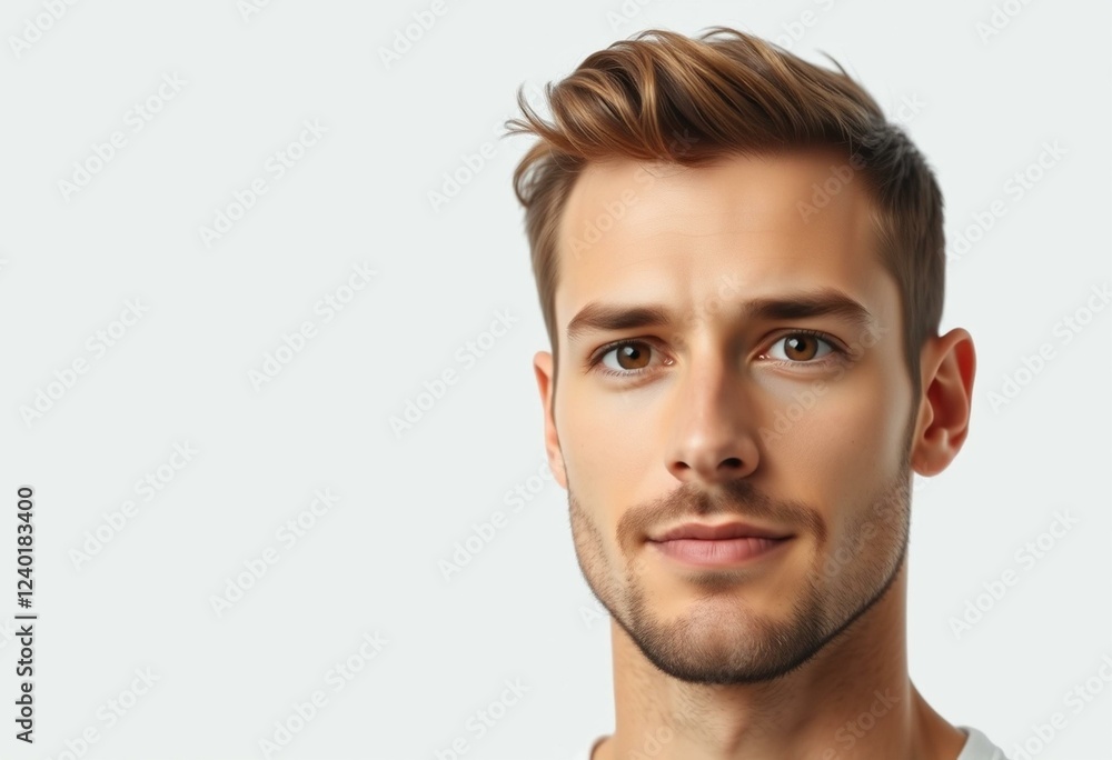 Fototapeta premium Male portrait on white background