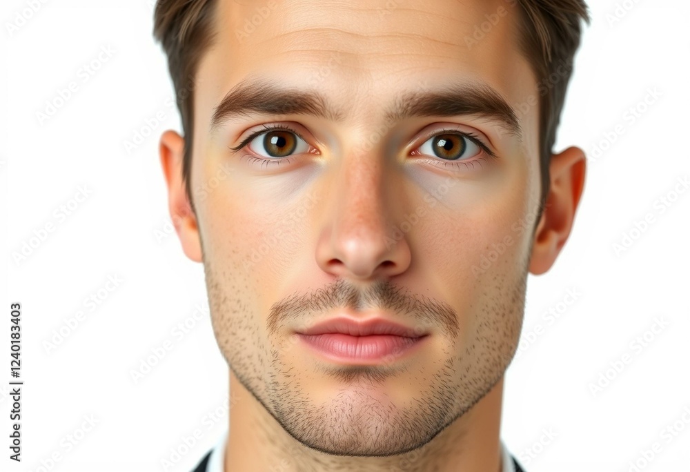 Fototapeta premium Photorealistic male portrait with neutral expression