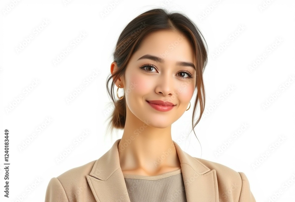 Elegant female portrait on white background Elegant female portrait on white background