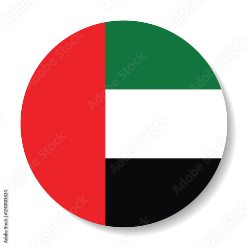 Free Download United Arab Emirates circle flag. Flag of the United Arab Emirates. Flag icon. Standard color. Circle icon flag. 3d illustration. Computer illustration. Digital illustration. Vector illustration. - GFXLoad