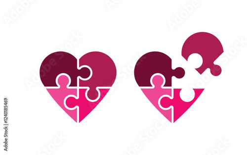 Puzzle adoption help care Vector Illustration design