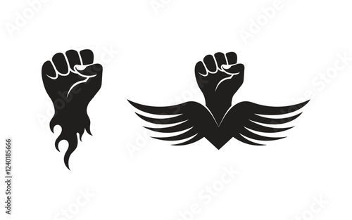 Hand Strong hard work illustration design template