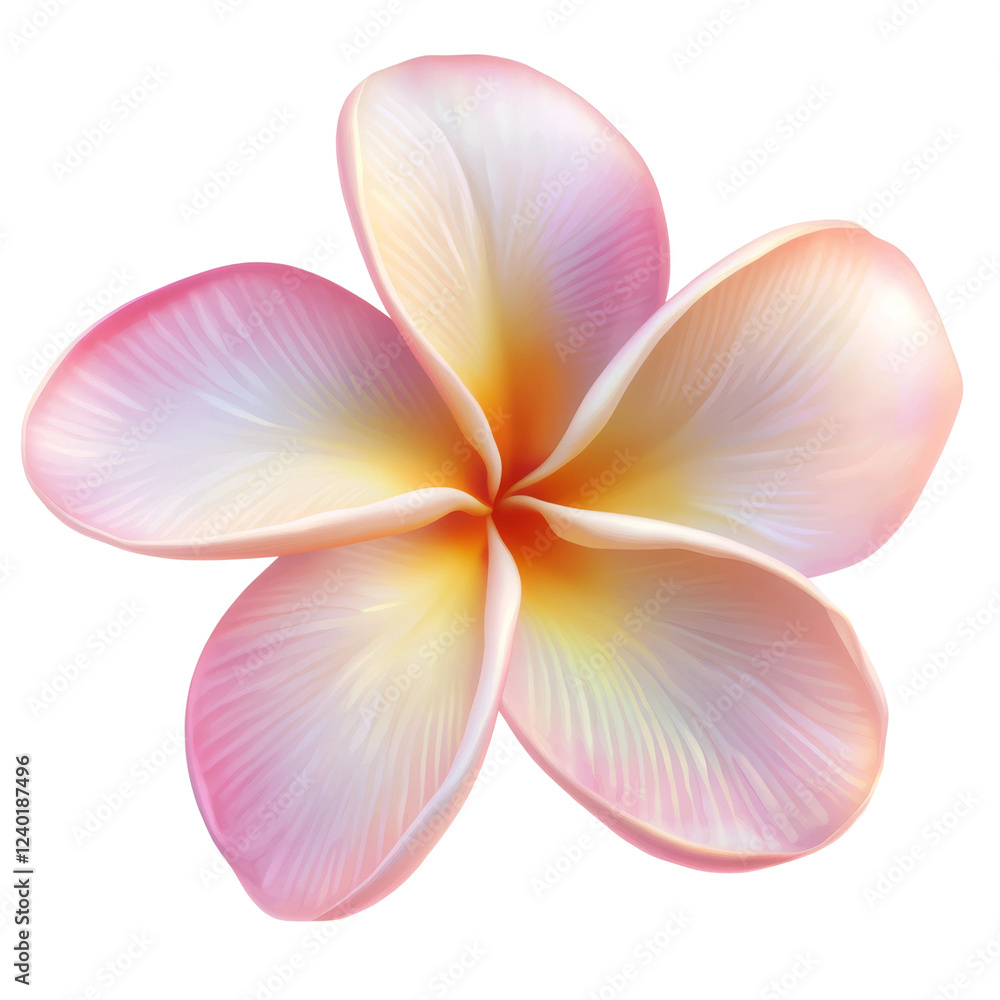 Beautiful flower with soft pink and yellow petals isolated on a transparent background Beautiful flower with soft pink and yellow petals isolated on a transparent background