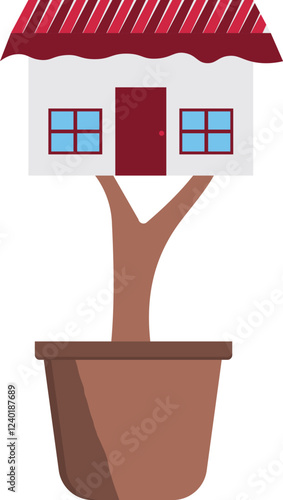 Franchising business branch expansion concept, turning the store into a franchise concept illustration with businesswoman brought a watering pot thinking about growing his shop into a franchise