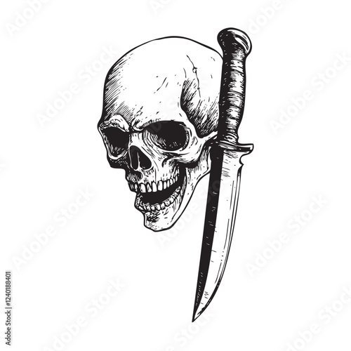 skull with sword