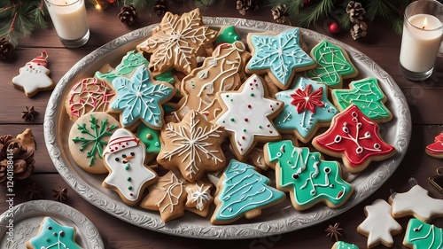 christmas gingerbread cookies with icing