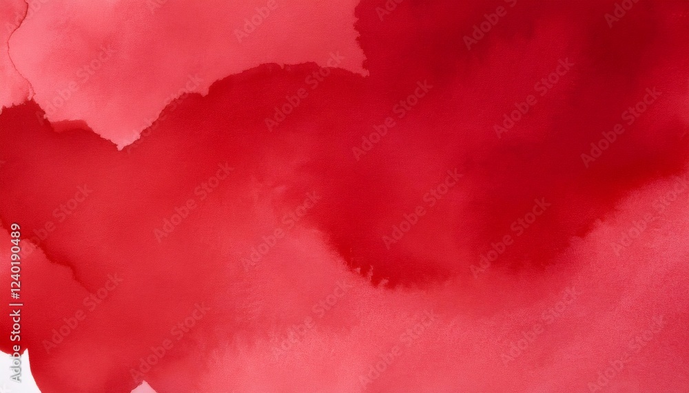 Red watercolor paint creating abstract shapes and soft texture Red watercolor paint creating abstract shapes and soft texture