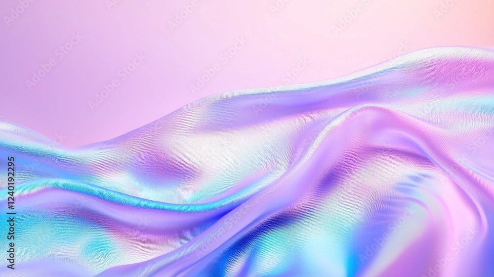 Fototapeta premium Holographic Fabric Wave Abstract Background